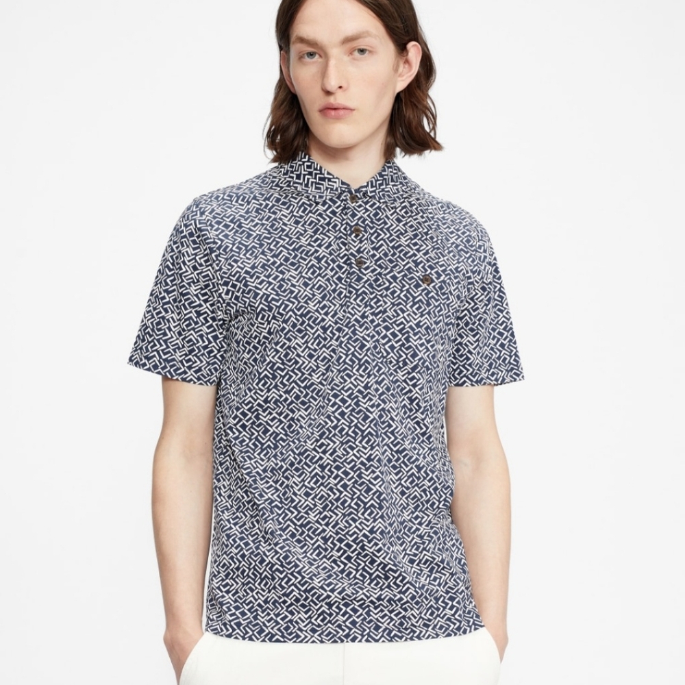 Ted Baker Navy And White Polo Shirt